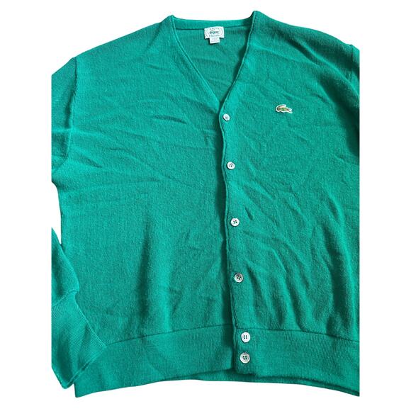 Vintage Izod Lacoste Green Grandpa Cardigan Sweater Size XL - Picture 9 of 9